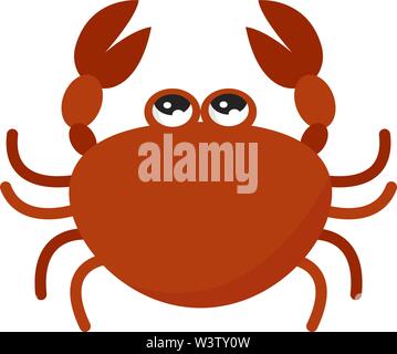 Cute crab, illustration, vector on white background. Stock Vector