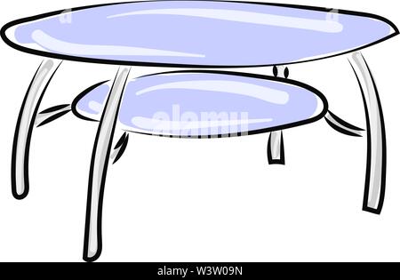 Glass table, illustration, vector on white background Stock Vector