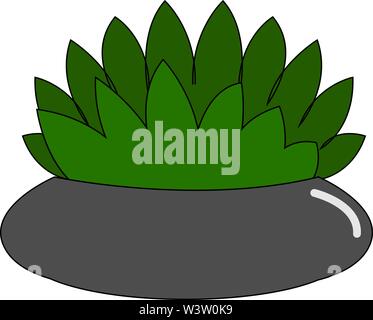 Home flower in pot, illustration, vector on white background Stock Vector