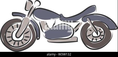 Blue motorcycle, illustration, vector on white background Stock Vector
