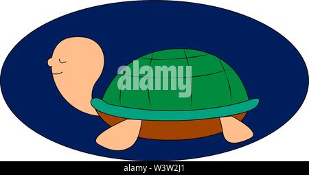 Weird turtle, illustration, vector on white background Stock Vector