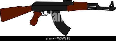 Russian ak-47, illustration, vector on white background. Stock Vector