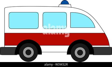Ambulance car, illustration, vector on white background. Stock Vector