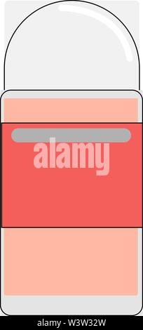 Pink antiperspirant, illustration, vector on white background. Stock Vector