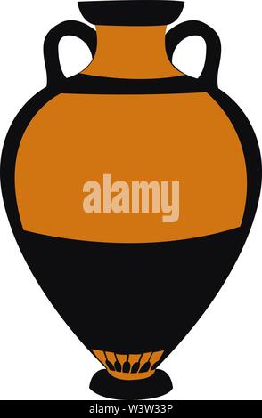 Ancient greek vase, illustration, vector on white background. Stock Vector