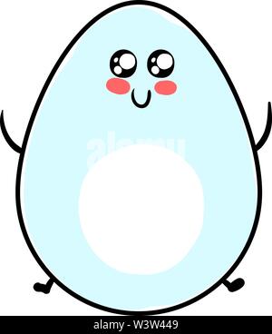 Cute egg with eyes, illustration, vector on white background. Stock Vector