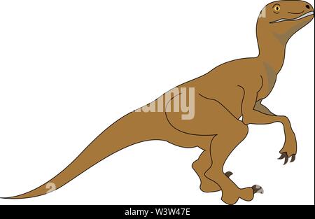 Deinonychus, illustration, vector on white background. Stock Vector
