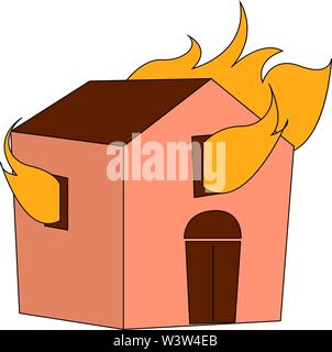 A modern house on fire illustration Stock Vector Image & Art - Alamy