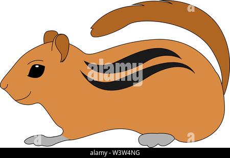 Cute little gopher, illustration, vector on white background. Stock Vector