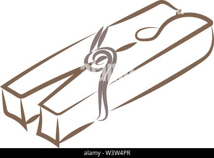 Hairpin drawing, illustration, vector on white background. Stock Vector