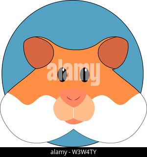 Cute hamster, illustration, vector on white background. Stock Vector