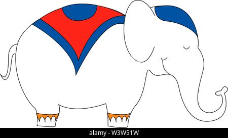 Elephant in suit, illustration, vector on white background. Stock Vector
