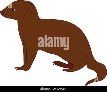 Happy mongoose, illustration, vector on white background. Stock Vector