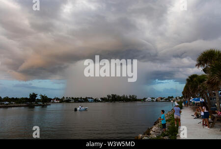 Thunderstorm over Venice in Florida Stock Photo