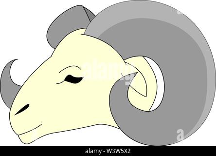 Sleeping ram, illustration, vector on white background. Stock Vector