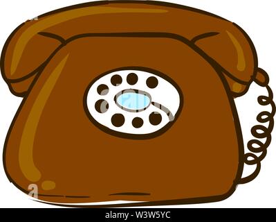 Old retro telephone, illustration, vector on white background. Stock Vector