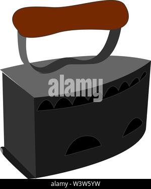 Old retro iron, illustration, vector on white background. Stock Vector