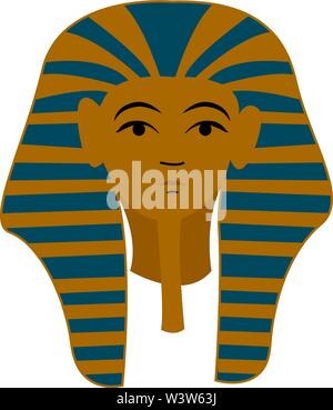 Egypt pharaoh, illustration, vector on white background. Stock Vector