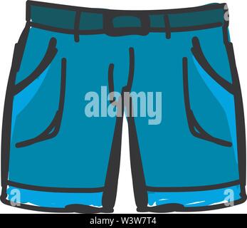 Blue man shorts, illustration, vector on white background. Stock Vector