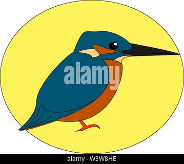 Common kingfisher, illustration, vector on white background. Stock Vector