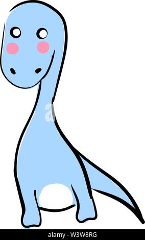 Cute little apatosaurus, illustration, vector on white background. Stock Vector