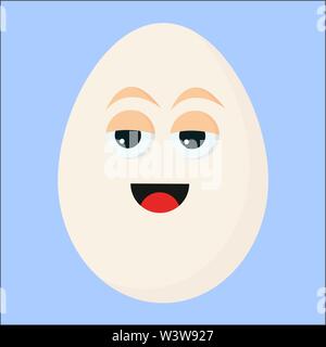Egg with eyes, illustration, vector on white background. Stock Vector