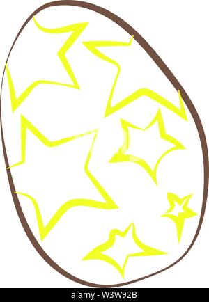 Easter egg with stars, illustration, vector on white background. Stock Vector