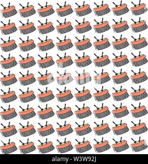 Drums wallpaper, illustration, vector on white background. Stock Vector