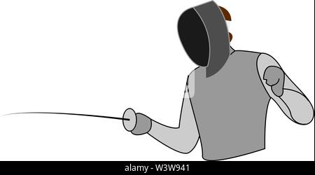 Woman fencing sport vector background concept illustration made of ...