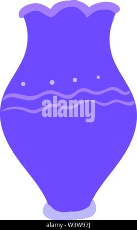 Purple flat vase, illustration, vector on white background. Stock Vector