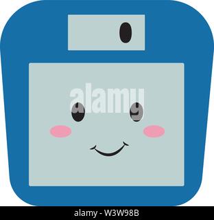 Cute floppy disk, illustration, vector on white background. Stock Vector