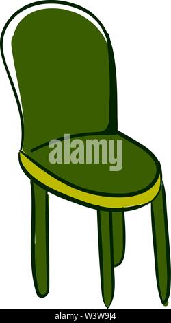 Green kitchen chair, illustration, vector on white background. Stock Vector