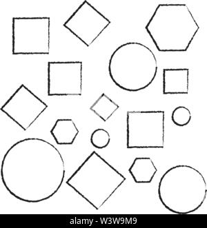 Handdrawing shapes, illustration, vector on white background. Stock Vector
