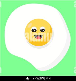 Happy egg with eyes, illustration, vector on white background. Stock Vector
