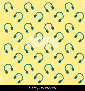 Headphones wallpaper, illustration, vector on white background. Stock Vector