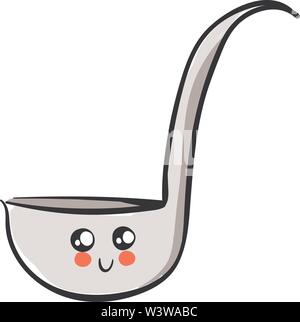 Cute ladle, illustration, vector on white background. Stock Vector