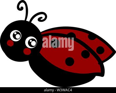 Cute ladybug, illustration, vector on white background. Stock Vector