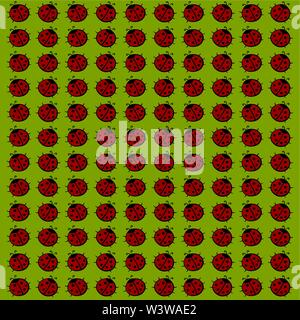 Ladybug Repeat Pattern vector red and white ladybug repeat pattern background design Stock ...