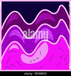 Purple mountains, illustration, vector on white background. Stock Vector