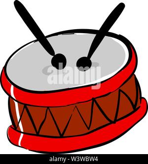 Red drum, illustration, vector on white background. Stock Vector