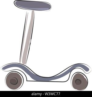 Blue scooter, illustration, vector on white background. Stock Vector