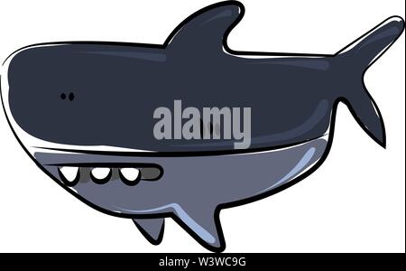 Funny shark, illustration, vector on white background. Stock Vector