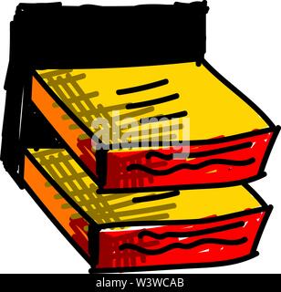 Shelf drawing, illustration, vector on white background. Stock Vector