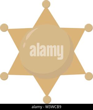 Sheriff star, illustration, vector on white background. Stock Vector