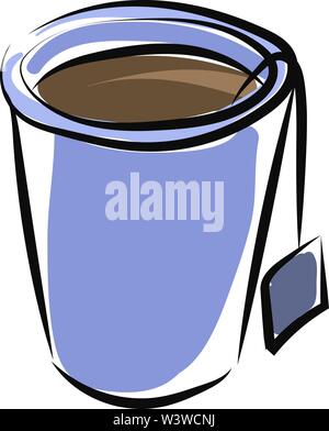 Purple tea cup, illustration, vector on white background. Stock Vector