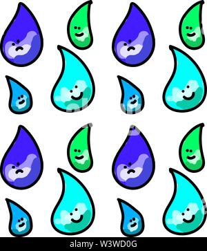 Waterdrops wallpaper, illustration, vector on white background. Stock Vector