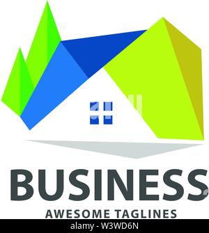 creative colorful geometric house logo, Property and Construction Logo design Vector, colorful homes logo concept Real estate Stock Vector