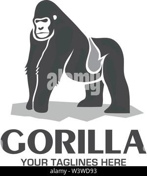 creative and strong Gorilla logo vector isolated on white background Stock Vector