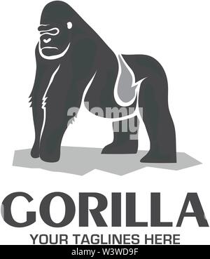 creative and strong Gorilla logo vector isolated on white background Stock Vector