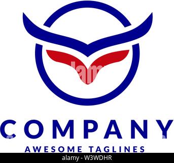 creative and simple bulls horn color logo vector Stock Vector
